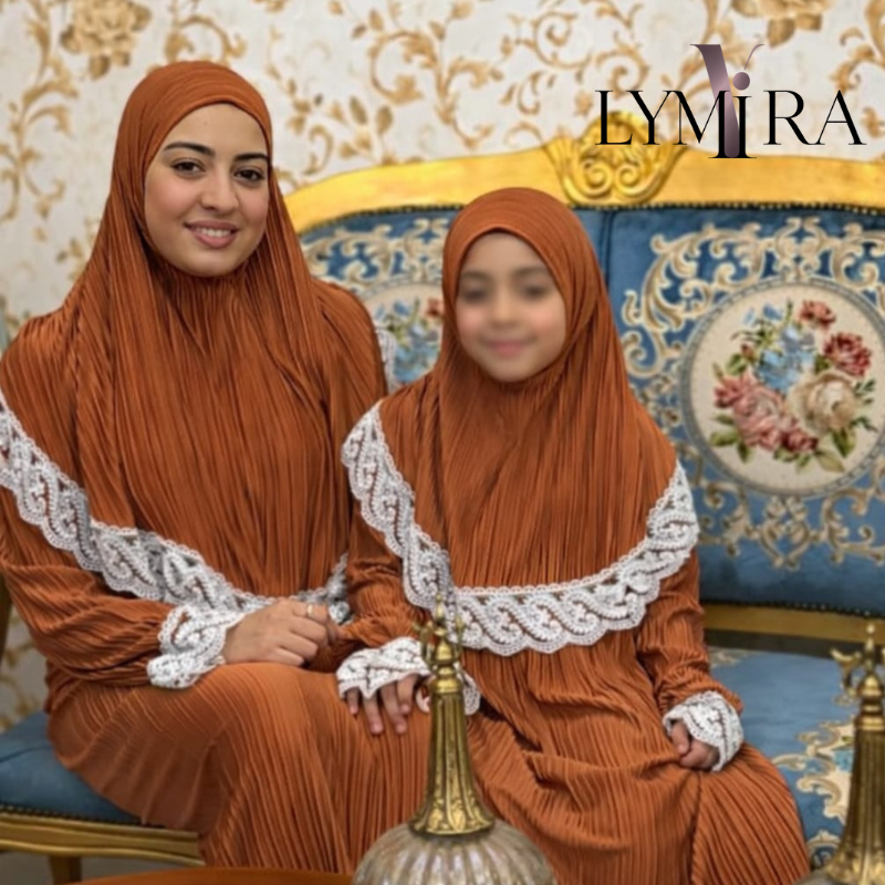 Abaya marron chic maman & fille